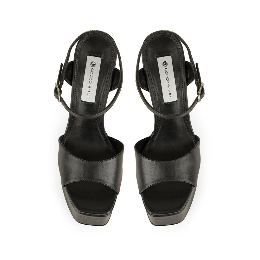 Nora Platform Sandal Leather Black