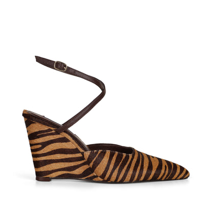 Ohana Wedge Pump Tiger Hair-On Leather
