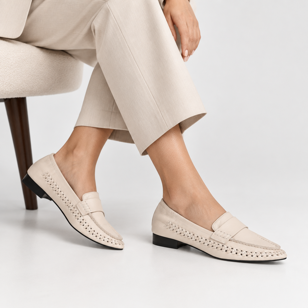 Mocasín Ravello de piel hueso