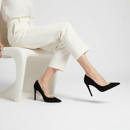 Rosalie Pump Black Nubuck Leather