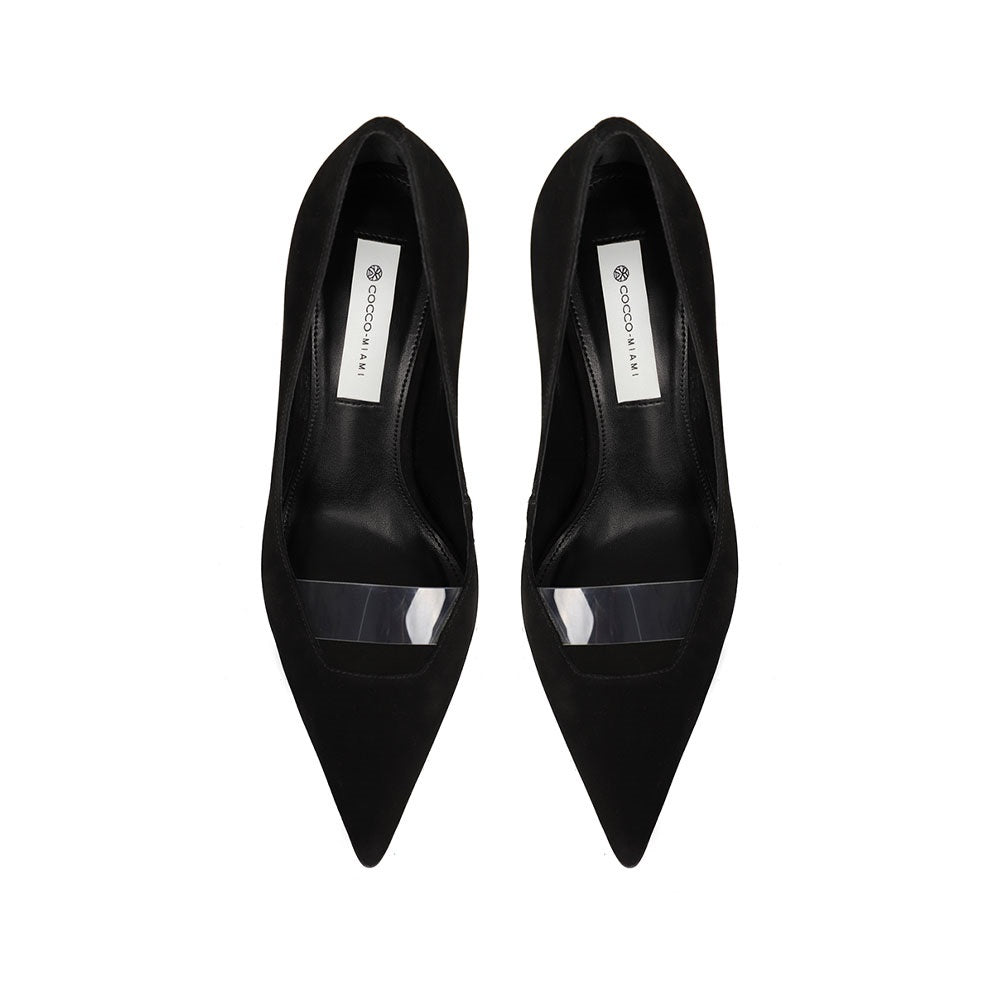 Rosalie Pump Black Nubuck Leather