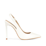 Salem Slingback Pump White Patent Leather