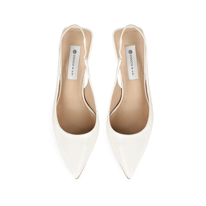Salem Slingback Pump White Patent Leather, view 4