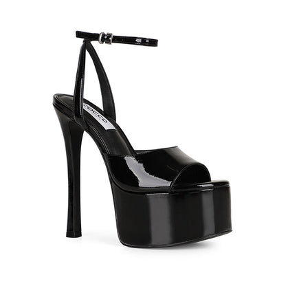 Sandalia de plataforma Venus de charol negro