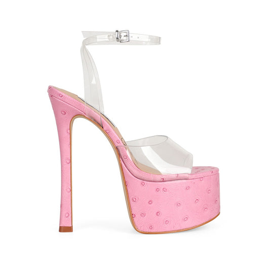 Venus Platform Sandal Pink Leather