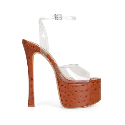 Venus Platform Sandal Tan Leather