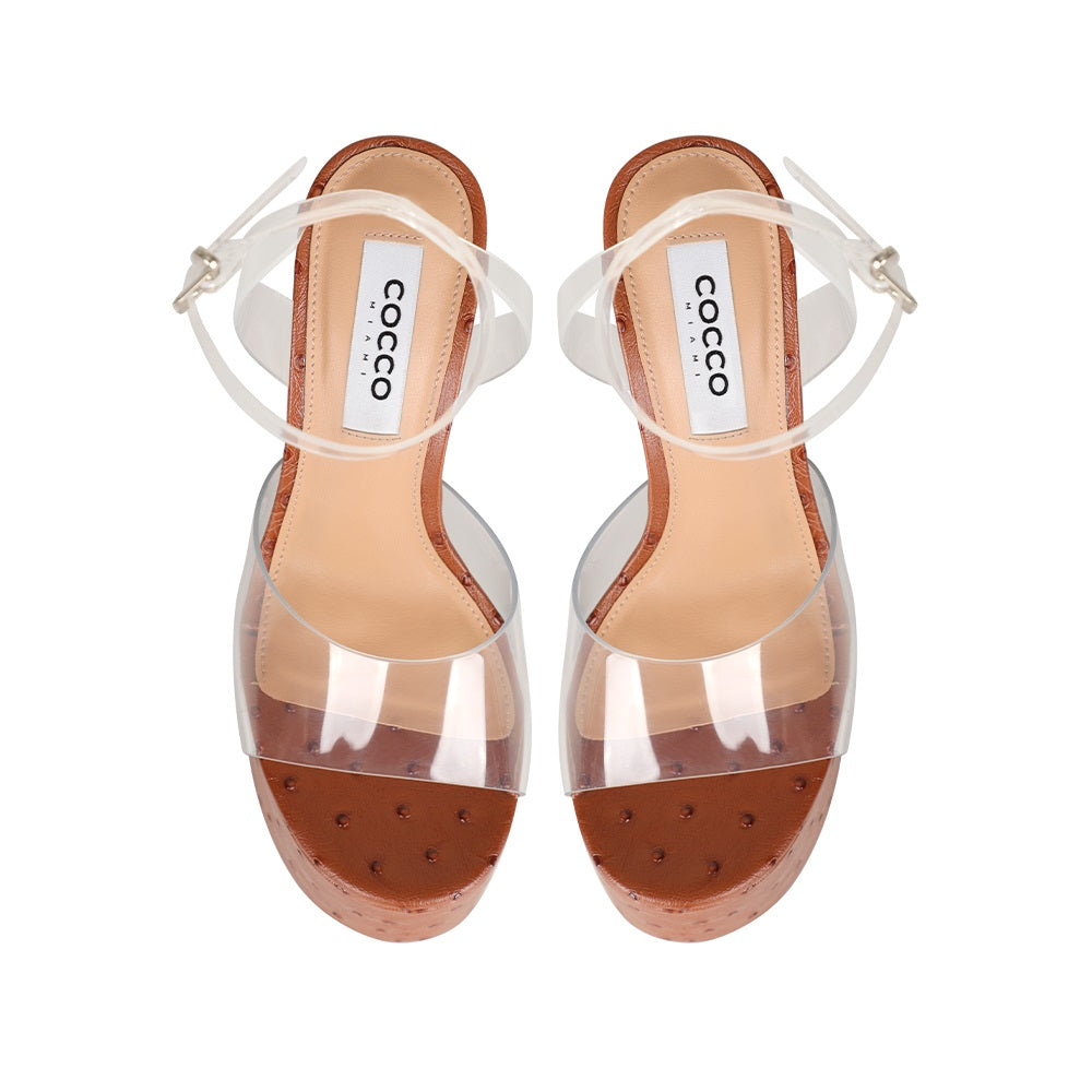 Venus Platform Sandal Tan Leather, view 5