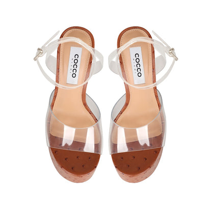 Venus Platform Sandal Tan Leather, view 5