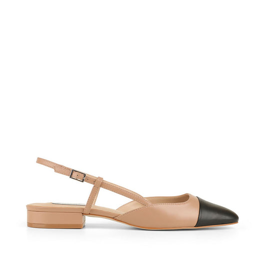 Violet Flat Shoes Beige Leather