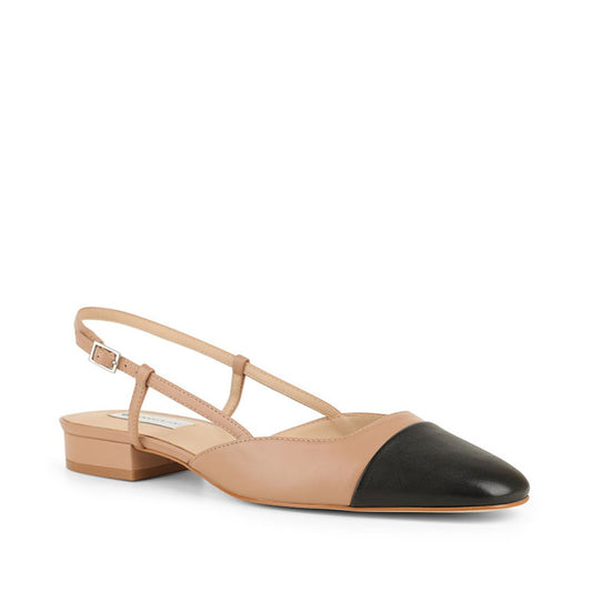 Violet Flat Shoes Beige Leather
