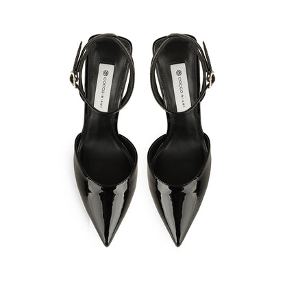 Wendy Slingback Pumps Black Patent Leather, view 4