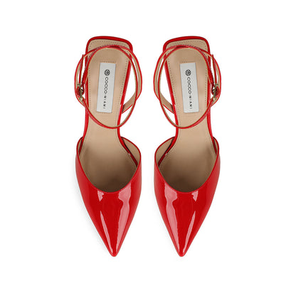 Wendy Slingback Pumps Red Patent Leather, view 4