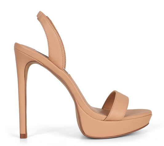 Pamela Platform Sandal Nude Leather