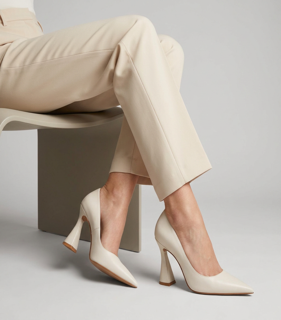 Adelaide Pump Off White Leather
