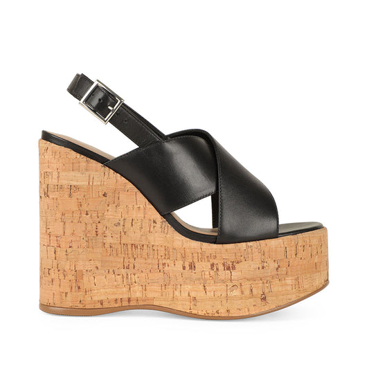 Celine Platform Sandals Leather Black