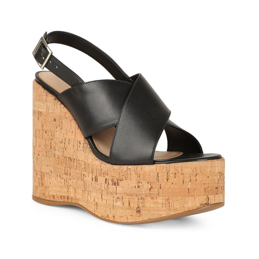 Celine Platform Sandals Leather Black
