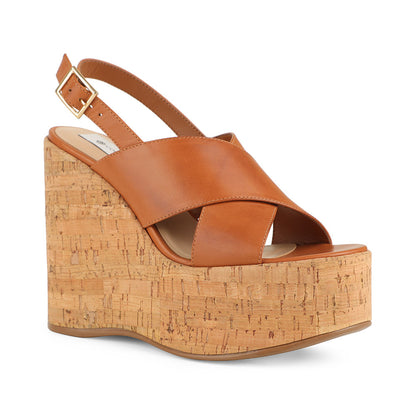 Celine Platform Sandals Leather Almond, view 3
