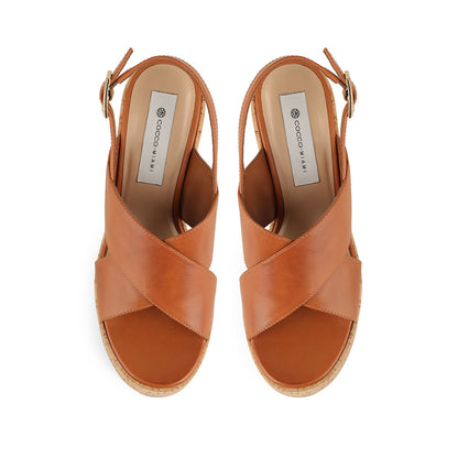 Celine Platform Sandals Leather Almond, view 4