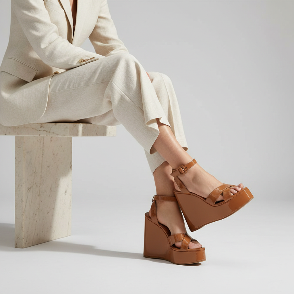 Catarina Wedge Almond Patent Leather