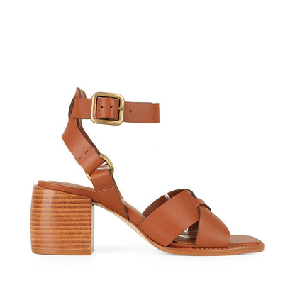 Jennifer Sandal Leather Cognac