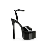 Venus Platform Sandal Black Patent Leather