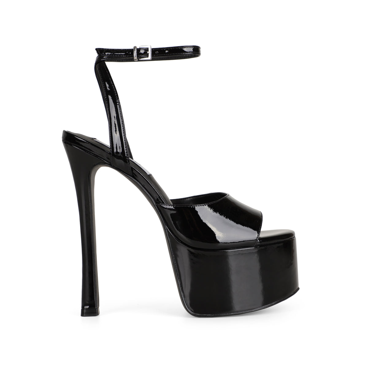 Sandalia de plataforma Venus de charol negro