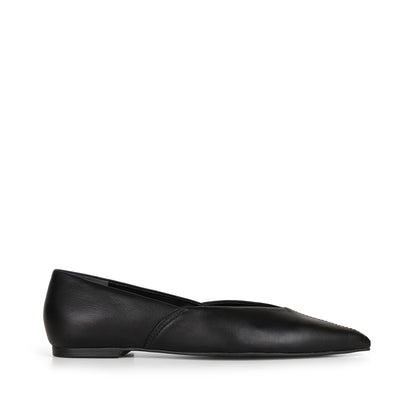 Viena Flat Black Leather