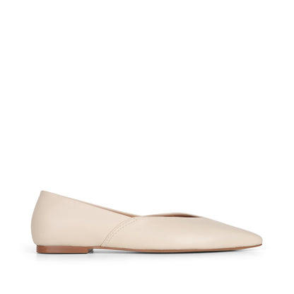Viena Flat Off White Leather
