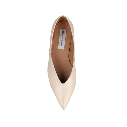 Viena Flat Off White Leather