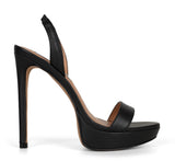 Pamela Platform Sandal Black Leather