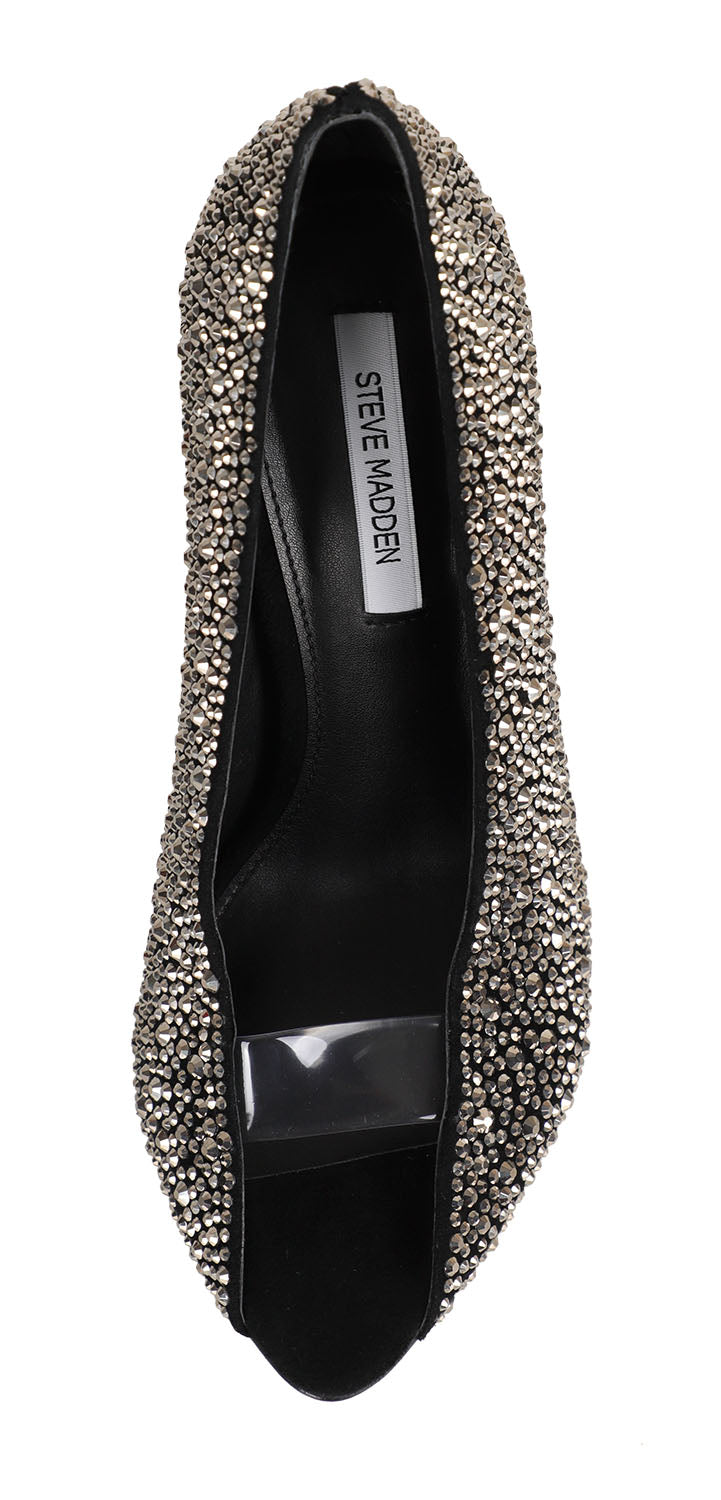 Raven Pump Black Crystal Leather