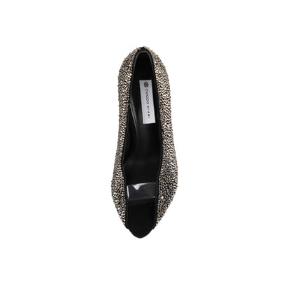 Raven Pump Black Crystal Leather, top view