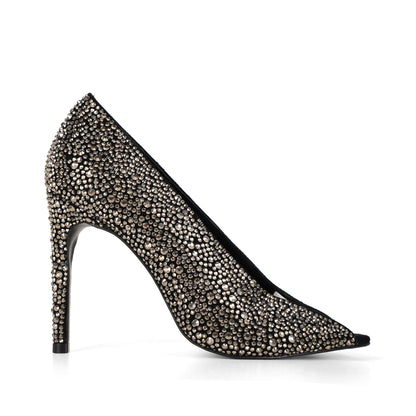 Raven Pump Black Crystal Leather