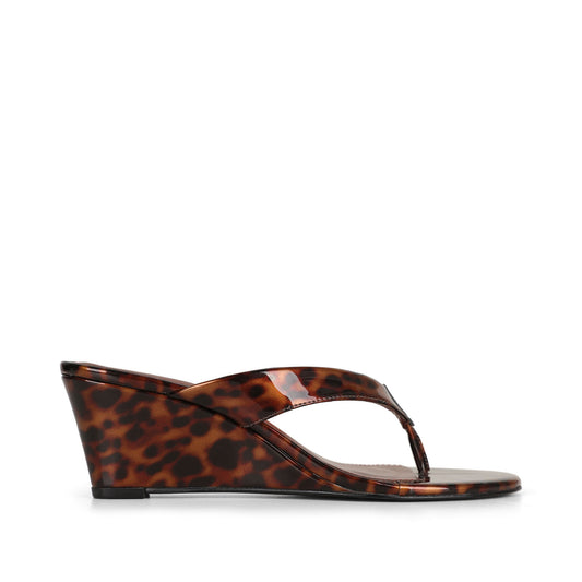 Gianna Wedge Thong Sandal Tortoise Synthetic