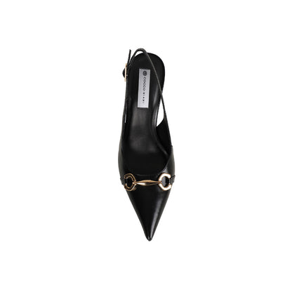 Elaine Pump Black Leather, top view