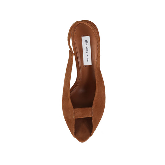 Fiorella Pump Cognac Suede – top view