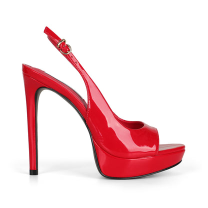 Gabriela Platform Slingback Pump Red
