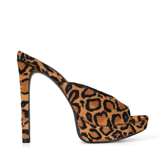 Elena Platform Mule Leopard Hair-On Leather