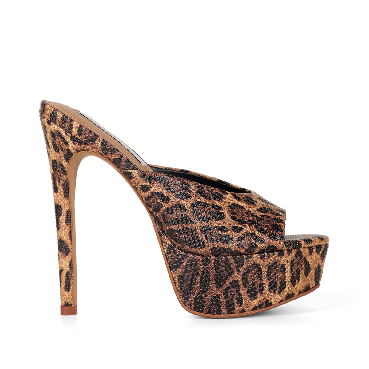 Layla Platform Mule Leopard Synthetic