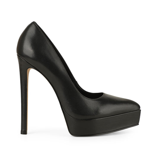 Giulia Platform Pumps Leather Black