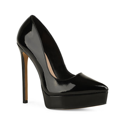 Giulia Platform Pumps Black Patent Leather, view 3