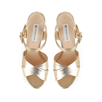 Zoe Platform Sandal Gold, view 4