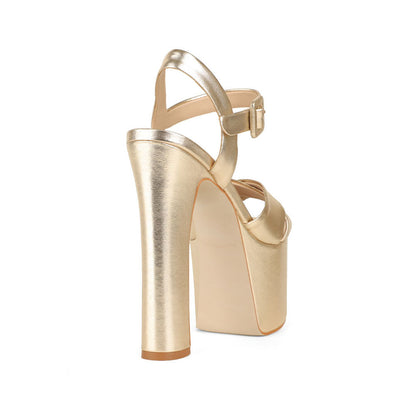 Zoe Platform Sandal Gold, view 5