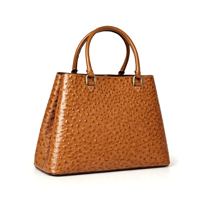 Aurora Ostrich Camel leather bag, view 3