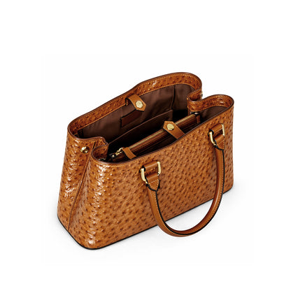 Aurora Ostrich Camel leather bag, view 5