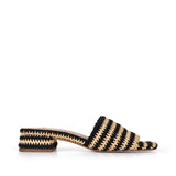 Emma Woven Raffia Mule Black/Natural