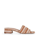 Emma Woven Raffia Mule Almond/White