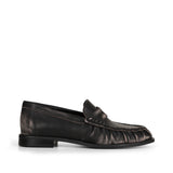 Mocasín Martina de piel envejecida negra