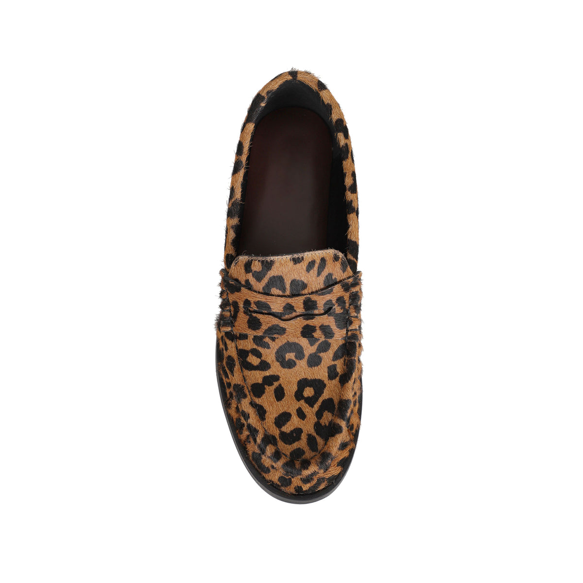 Mocasín Martina de piel con pelo leopardo