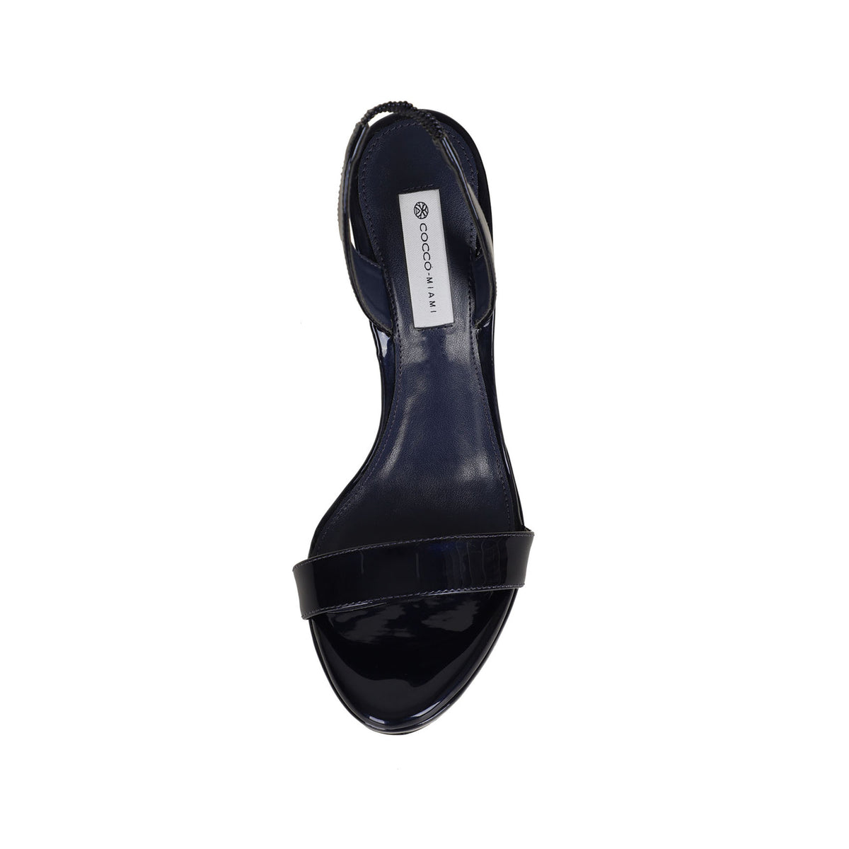 Pamela Platform Sandal Navy Patent Leather, view 3